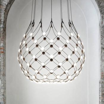 Luceplan Mesh vezeték nélküli lógó lámpa, Ø 100 cm, 3 m, Bluetooth kép