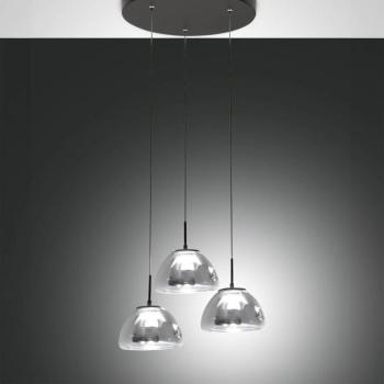 Lucille LED-es függőlámpa, 3 lámpás, füstszürke, CCT, fényerőszabályzóval kép