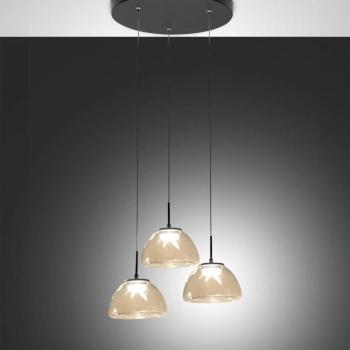 Lucille LED-es függőlámpa, 3 lámpás, konyak színű, CCT kép