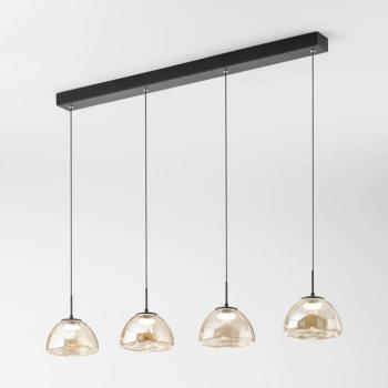Lucille LED-es függőlámpa, 4 lámpás, konyak színű, CCT kép
