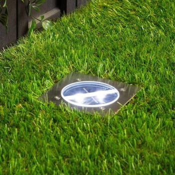 Lugo napelemes LED-es földbe épített reflektor, IP44, 10,5 x 10,5 cm kép