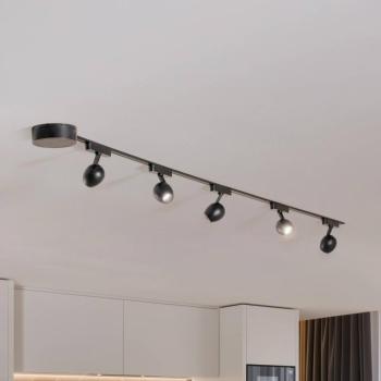 Lumaro sínrendszer, spotlámpák, 5 izzós, fekete, Ø6 cm, 48 V, dimmelhető kép