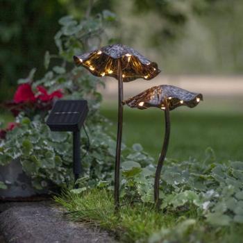 Lumini LED deco világítás, barna/bronz, földbe szúrható, fém kép