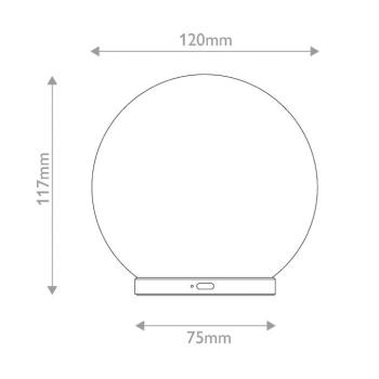 Luna LED tölthető asztali világítás, márványfehér/arany, 12 cm, dimmelhető kép