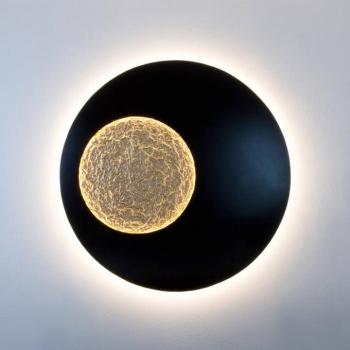 LUNA MEGA XXL LED fali világítás, fekete/arany, Ø 120 cm, dimmelhető fényerő kép