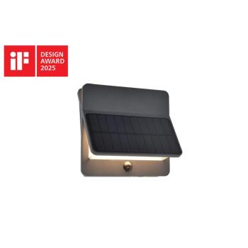 LUTEC ALETA LED szolárlámpa mozgásérzékelővel , 12.6W, sötét szürke, IP54 kép
