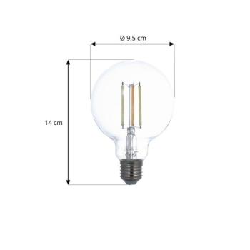 LUUMR LED izzó, E27 G95 7 W, okos, átlátszó kép