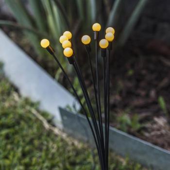 Lyra LED-es napelemes díszlámpa, fekete, 10 izzós, 4 darabos készlet, IP44 kép