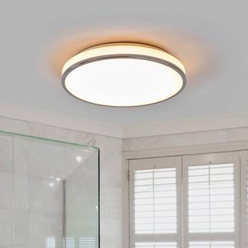 Lindby LED mennyezeti világítás Lyss, Ø 40 cm, króm színű, IP44 kép