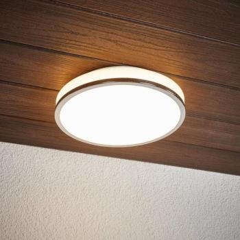 Lindby LED mennyezeti világítás Lyss, Ø 28 cm, króm színű, IP44 kép
