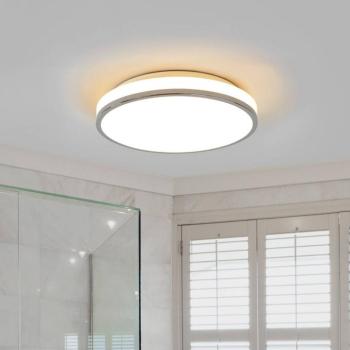 Lindby LED mennyezeti világítás Lyss, Ø 34 cm, króm színű, IP44 kép