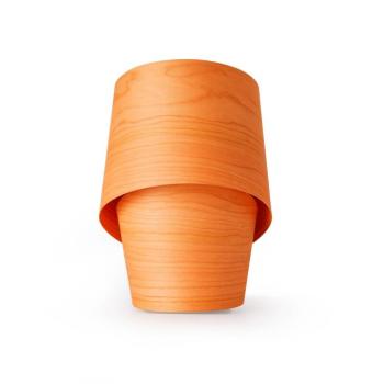 LZF asztali lámpa Tiny, narancssárga, magasság 22 cm, furnérfa kép