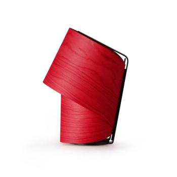 LZF asztali lámpa Tiny, piros, magasság 22 cm, furnérfa kép