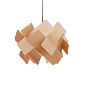 LZF Escape függő lámpa, bükk/nikkel színű, Ø 30 cm, fa kép