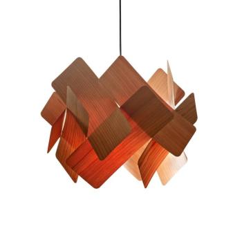 LZF Escape függő lámpa, cseresznyefából/nikkel színű, Ø 30 cm kép