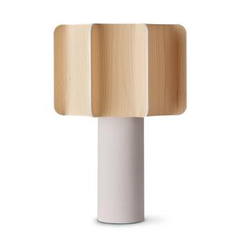 LZF Kactos asztali lámpa, bükk/fehér, magasság 52 cm
