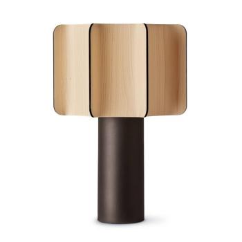 LZF Kactos asztali lámpa, bükk/fekete, magasság 52 cm kép