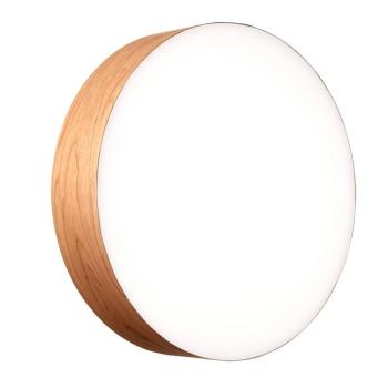 LZF LED fali lámpa Gea, cseresznyefaszínű, Ø 42 cm, fa
