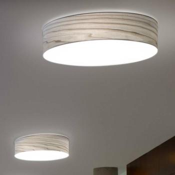 LZF LED fali lámpa Gea, szürke, Ø 42 cm, fa kép