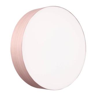LZF LED fali lámpa Gea, világos rózsaszín, Ø 42 cm, fa kép