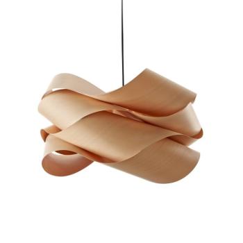 LZF lógó lámpa, bükk-/nikkel színű, Ø 46 cm, fa kép