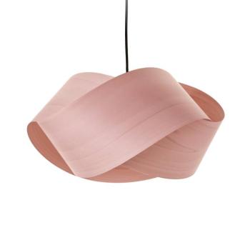 LZF Nut függő lámpa, világos rózsaszín/nikkel színű, hossza 42 cm, fa kép