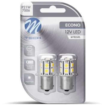 M-Tech BA15s R5W 12V 13LED, fehér, 2db kép