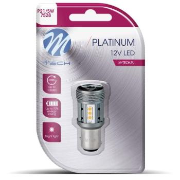 M-Tech CANBUS P21/5W BAY15d 12LED, 12-24V, piros, 1 db kép