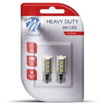 M-Tech HEAVY DUTY BA15s P21/5W 24V 24LED, fehér, 2 db kép