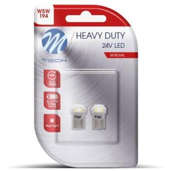 M-Tech HEAVY DUTY W5W W2.1x9.5d 24V 4LED fehér, 2 darab kép
