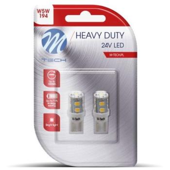 M-Tech HEAVY DUTY W5W W2.1x9.5d 24V 9LED, fehér, 2db kép