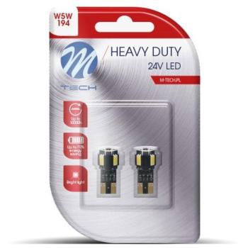 M-Tech HEAVY DUTY W5W W2.1x9.5d 4LED, 24V, fehér, 2 db kép