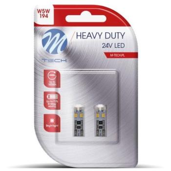 M-Tech HEAVY DUTY W5W W2.1x9.5d 8LED, fehér, 2 db kép