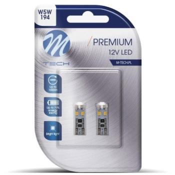 M-Tech PREMIUM CANBUS W5W W2.1x9.5d 8LED, fehér, 2 db kép