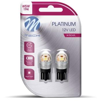 M-Tech W5W W2.1x9.5d 5LED, fehér, 2db kép