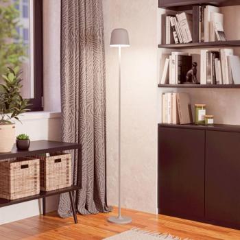 Mannera-L LED-es akkumulátoros teraszos lámpa, szürke, magasság 140 cm, fém kép