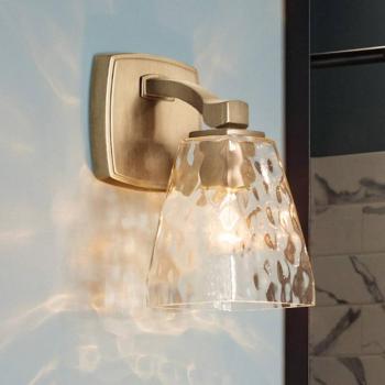 Marant fali lámpa, világos bronz/átlátszó, magasság 24 cm, IP44, G9-LED kép