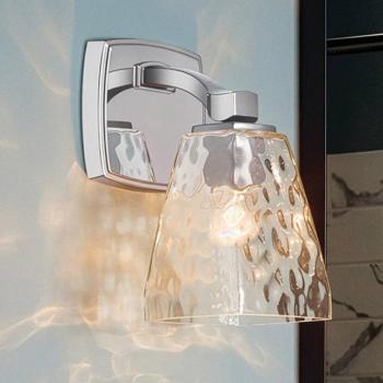 Marant fali világítás, króm/átlátszó, magasság 24 cm, IP44, G9-LED kép