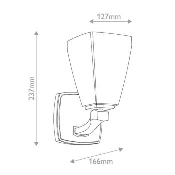 Marant fali világítás, króm/opál, magasság 24 cm, IP44, G9-LED kép