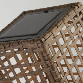 Marcjanna napelemes LED teraszlámpa, barna, rattan, 47 cm kép