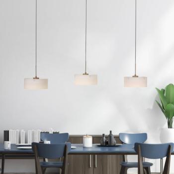 MARIKA LED lógó lámpa, bézs/fehér, 105 cm, 3 izzós, üveg, dimmelhető kép