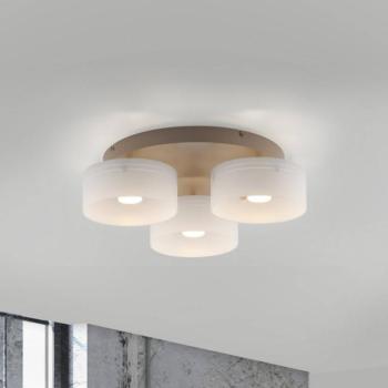 MARIKA LED mennyezeti lámpa, bézs/fehér, 40 cm, 3 izzós, üveg, Switchdim kép