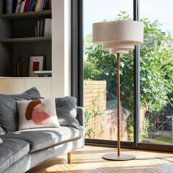MARKET SET Pebble textil álló lámpa, krém kép