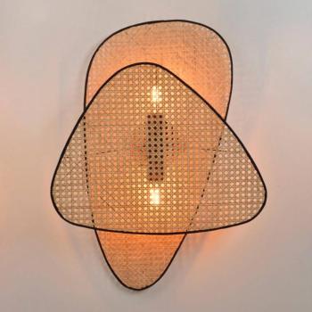 MARKET SET falikari fali világítás Screen, 77 cm magas, természetes, rattan kép