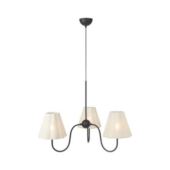 Markslöjd 109172 - Kábeles függőlámpa VEYA 3xE14/40W/230V átm. 90 cm lenvászon/fekete 109172 kép
