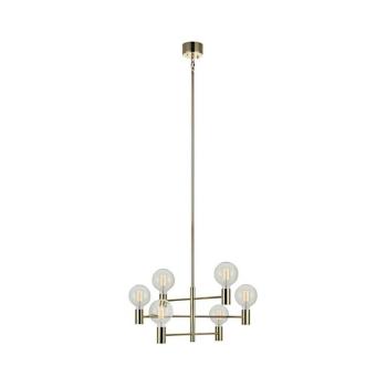 Markslöjd 106418 - Csillár rúdon CAPITAL 6xE27/60W/230V sárgaréz 106418 kép