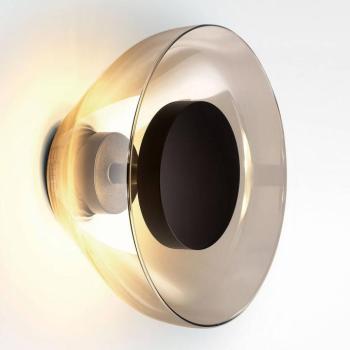 MARSET Aura LED fali lámpa, Ø 18 cm, füstszürke kép