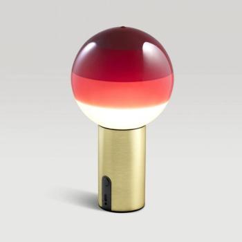 MARSET Dipping Light újratölthető asztali lámpa, piros/sárgaréz, dimmelhető kép