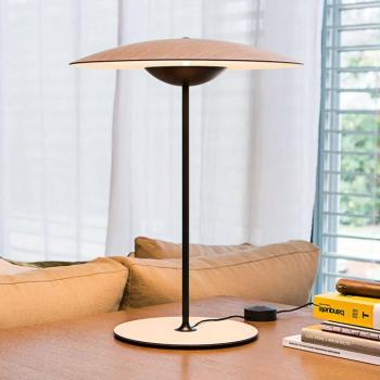 MARSET Ginger M LED asztali világítás Ø42cm tölgy/fehér kép