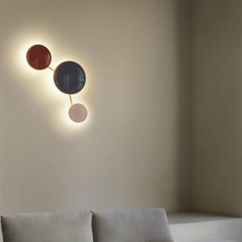 MARSET LED fali lámpa Caramel, barna, Ø 28 cm, TRIAC, üveg kép